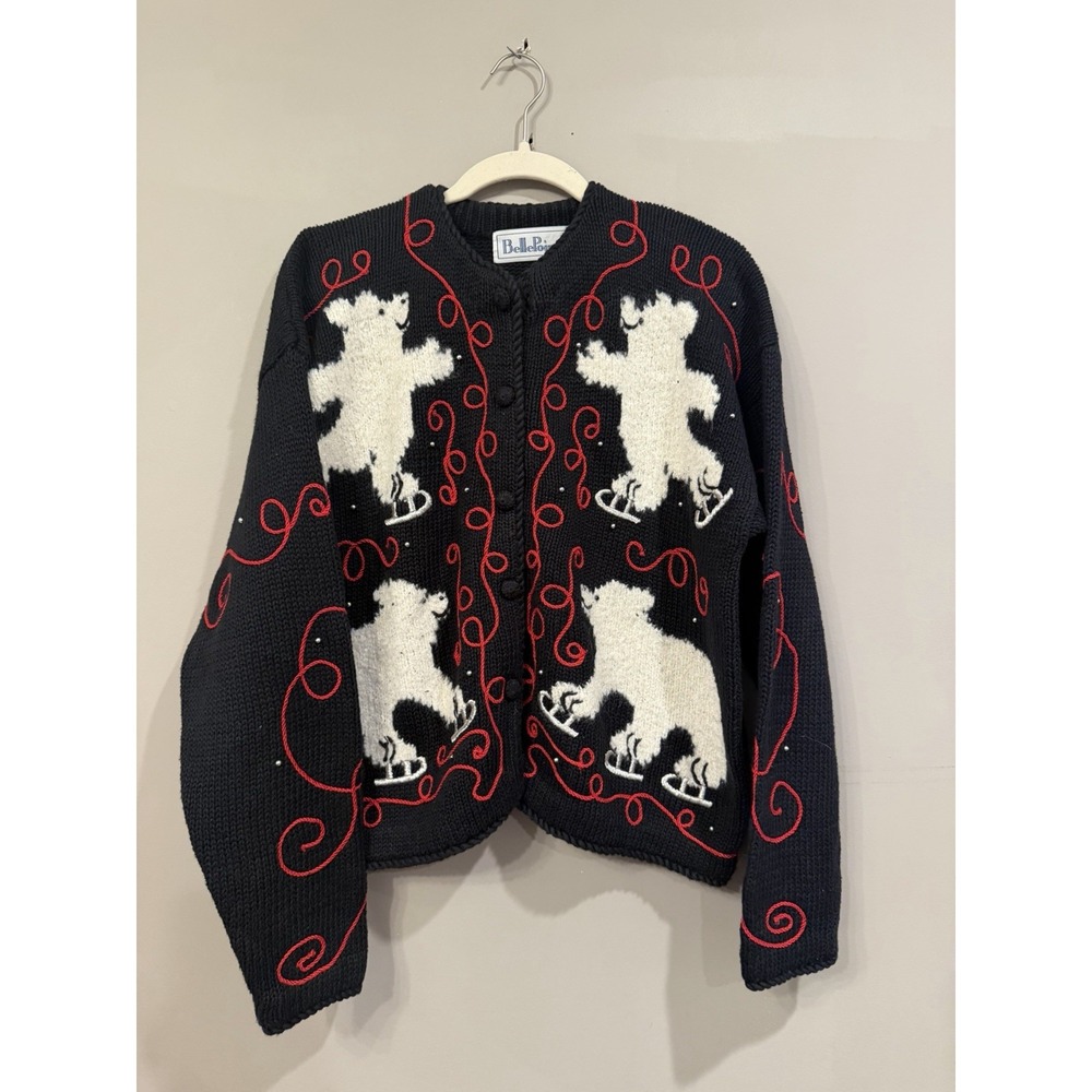 Vintage Belle Pointe Ice Skating Polar Bear Medium Holidays Grandmacore